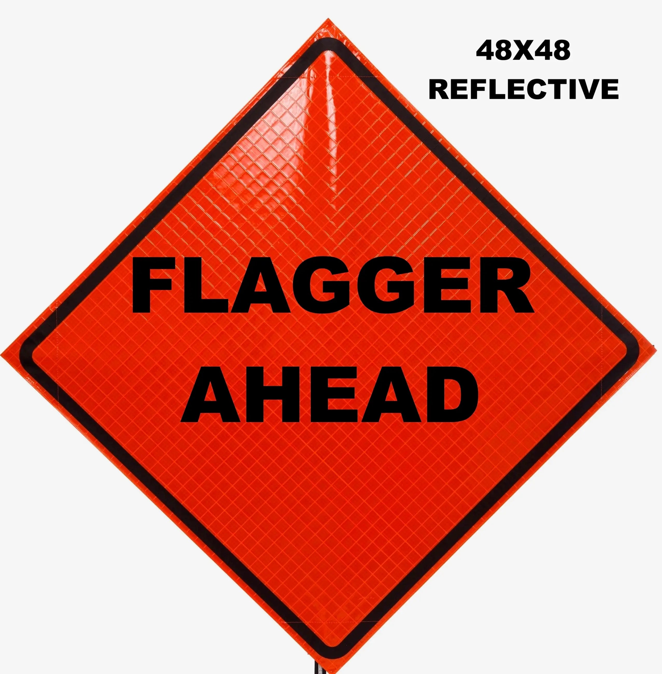 Traffic Sign Flagger Ahead