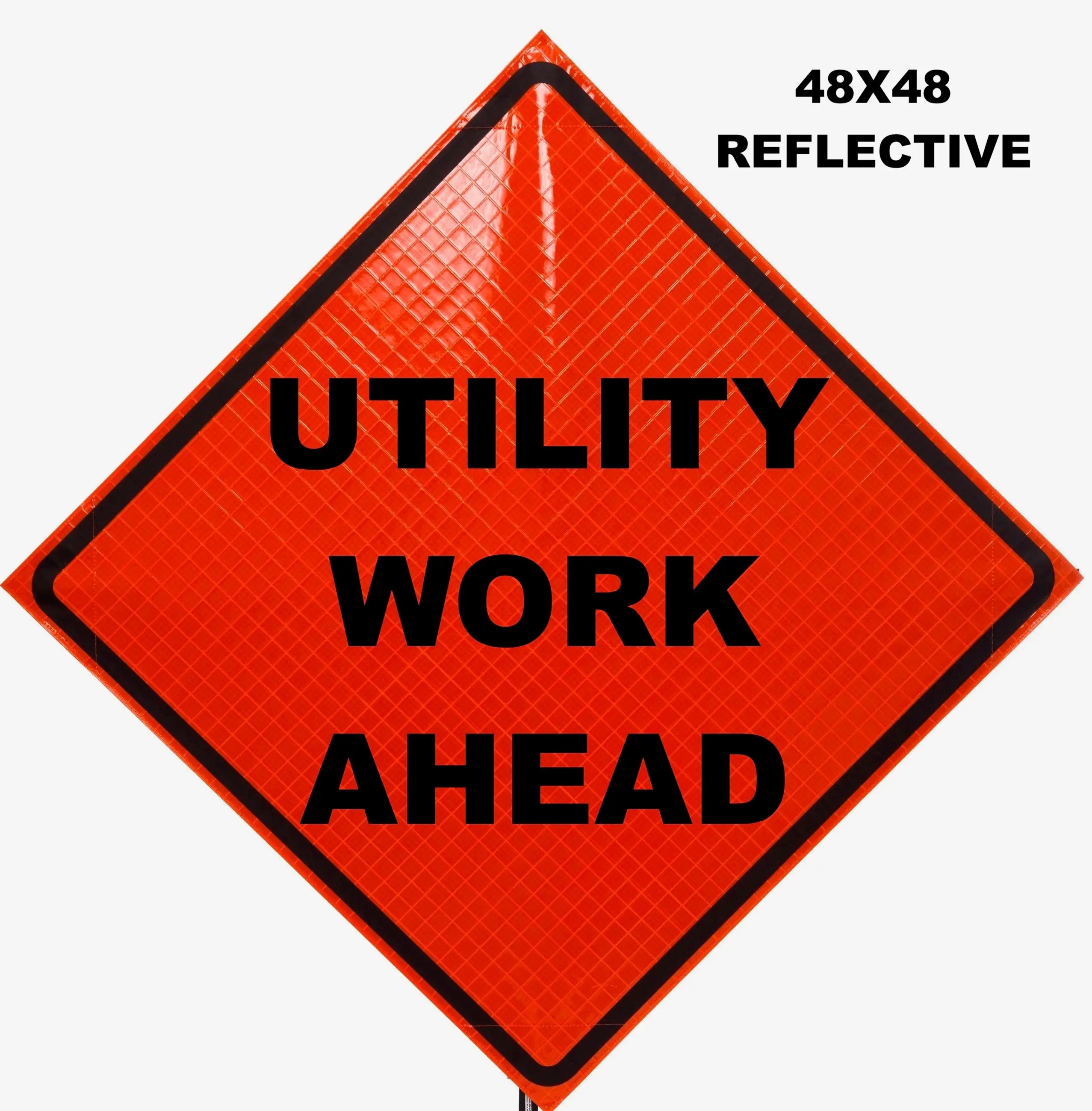 Traffic Sign Utility Work Ahead